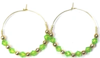 NIBRAS Green Tyre-Cut Crystal Seed Hoop Earrings - B09JMYBFKD, 6 gm, 4cm x 4cm x 1cm
